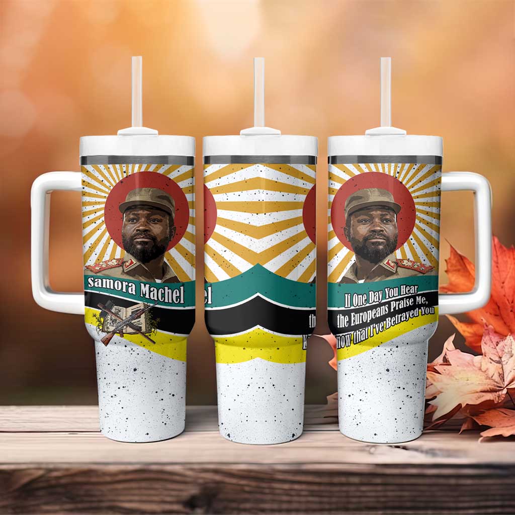 Samora Machel Tumbler With Handle Radiant Sunburst Bold Anti-Colonial Quote Mozambique Liberation - African Revolutionary Art - Wonder Print Shop