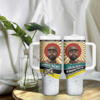Samora Machel Tumbler With Handle Radiant Sunburst Bold Anti-Colonial Quote Mozambique Liberation - African Revolutionary Art - Wonder Print Shop