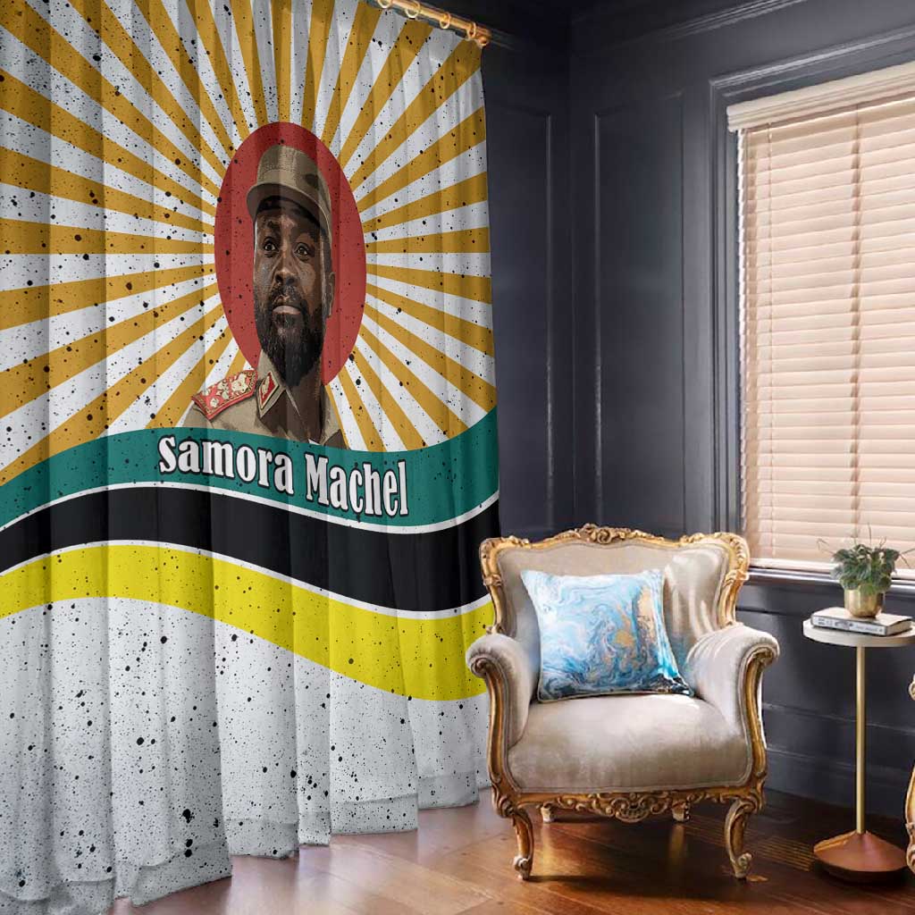 Samora Machel Window Curtain Radiant Sunburst Bold Anti-Colonial Quote Mozambique Liberation - African Revolutionary Art - Wonder Print Shop
