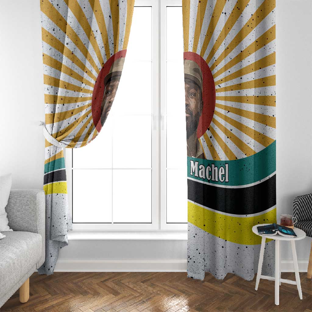 Samora Machel Window Curtain Radiant Sunburst Bold Anti-Colonial Quote Mozambique Liberation - African Revolutionary Art - Wonder Print Shop