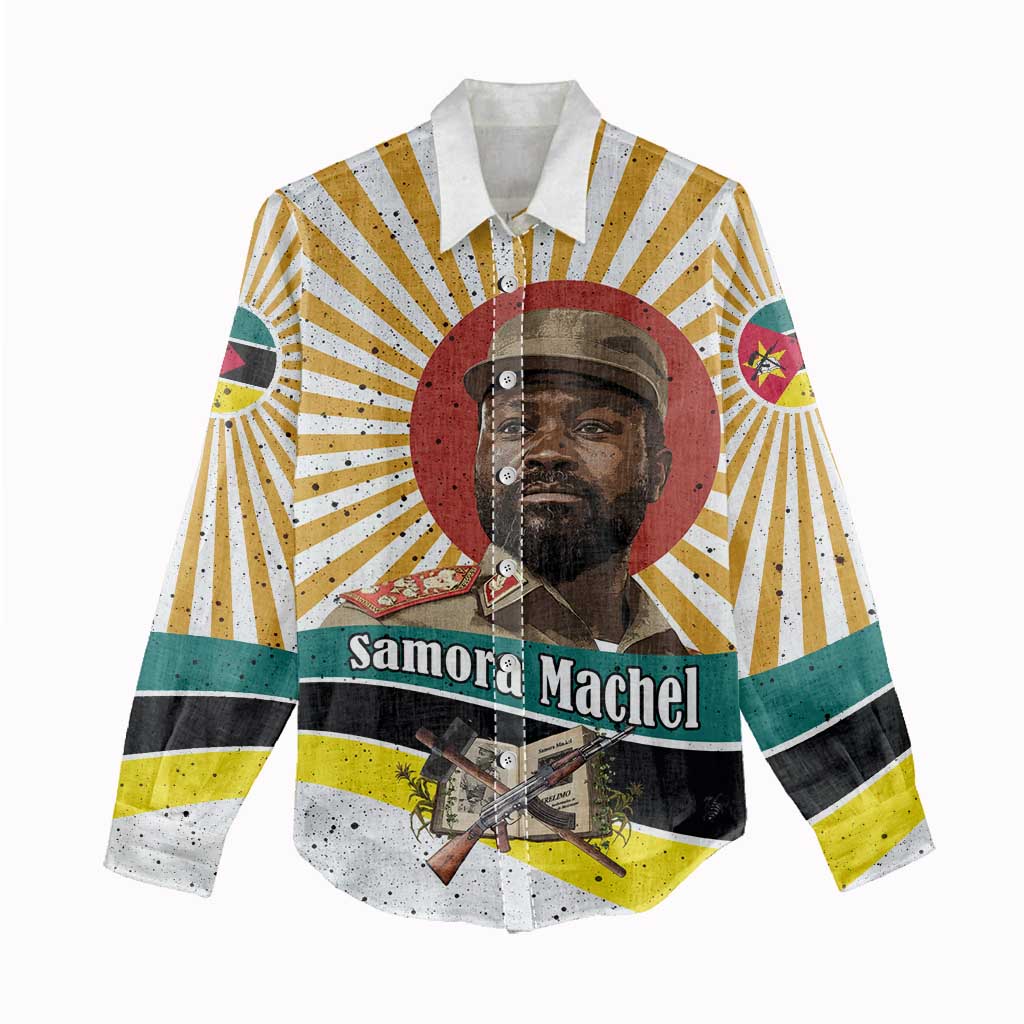 Samora Machel Women Casual Shirt Radiant Sunburst Bold Anti-Colonial Quote Mozambique Liberation - African Revolutionary Art - Wonder Print Shop