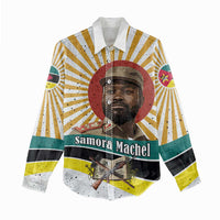 Samora Machel Women Casual Shirt Radiant Sunburst Bold Anti-Colonial Quote Mozambique Liberation - African Revolutionary Art - Wonder Print Shop