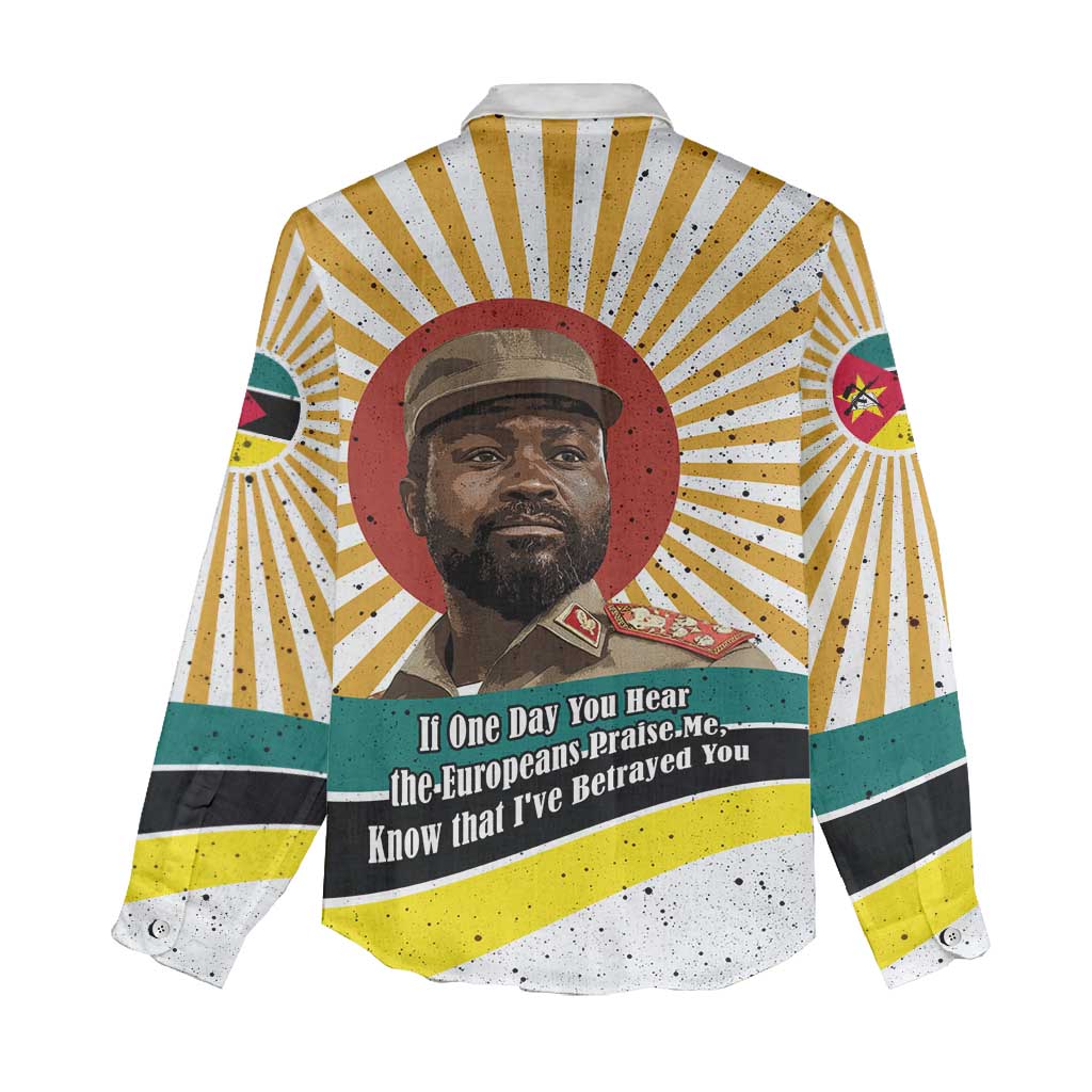 Samora Machel Women Casual Shirt Radiant Sunburst Bold Anti-Colonial Quote Mozambique Liberation - African Revolutionary Art - Wonder Print Shop