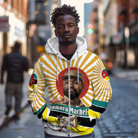 Samora Machel Zip Hoodie Radiant Sunburst Bold Anti-Colonial Quote Mozambique Liberation - African Revolutionary Art - Wonder Print Shop