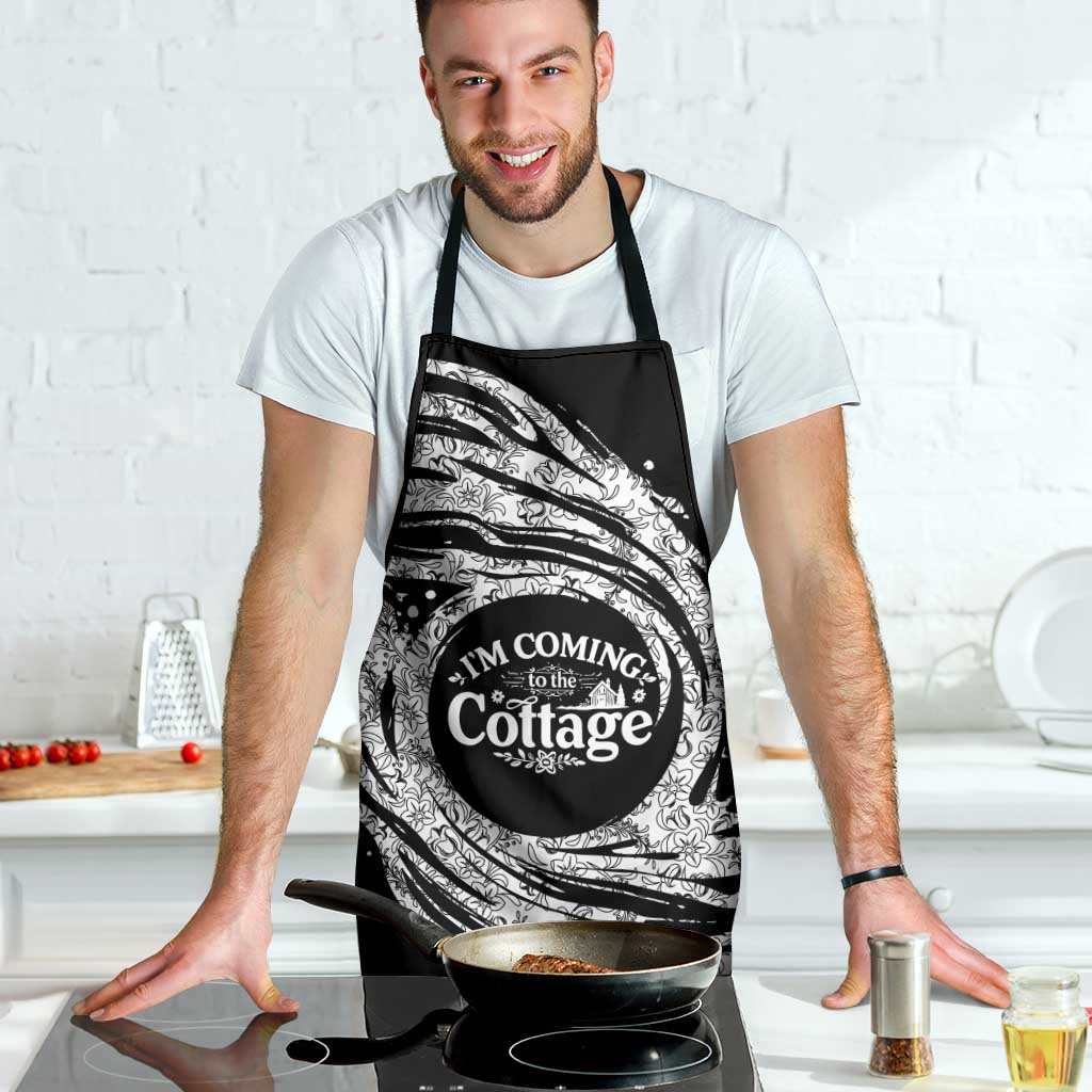 I'm Coming to the Cottage Apron with Hand-Drawn Floral Pattern