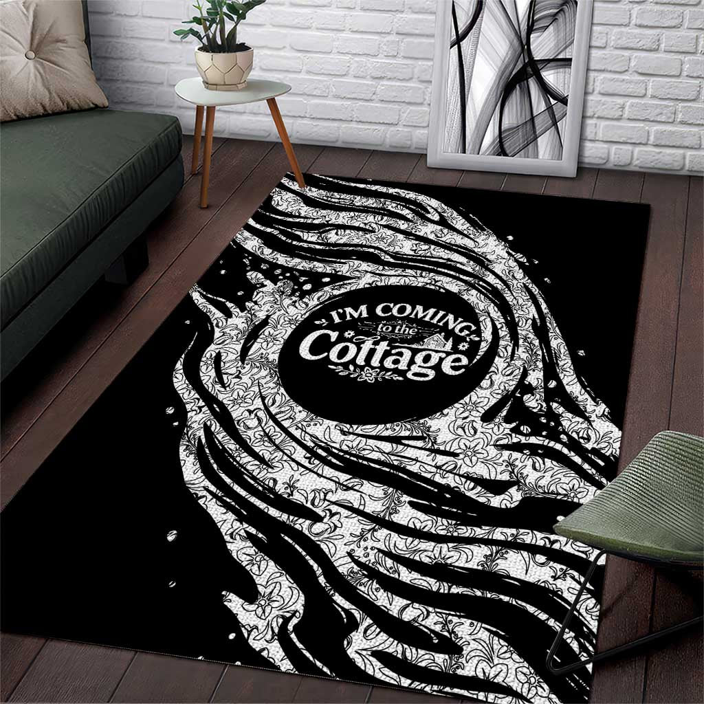 I'm Coming to the Cottage Area Rug with Hand-Drawn Floral Pattern