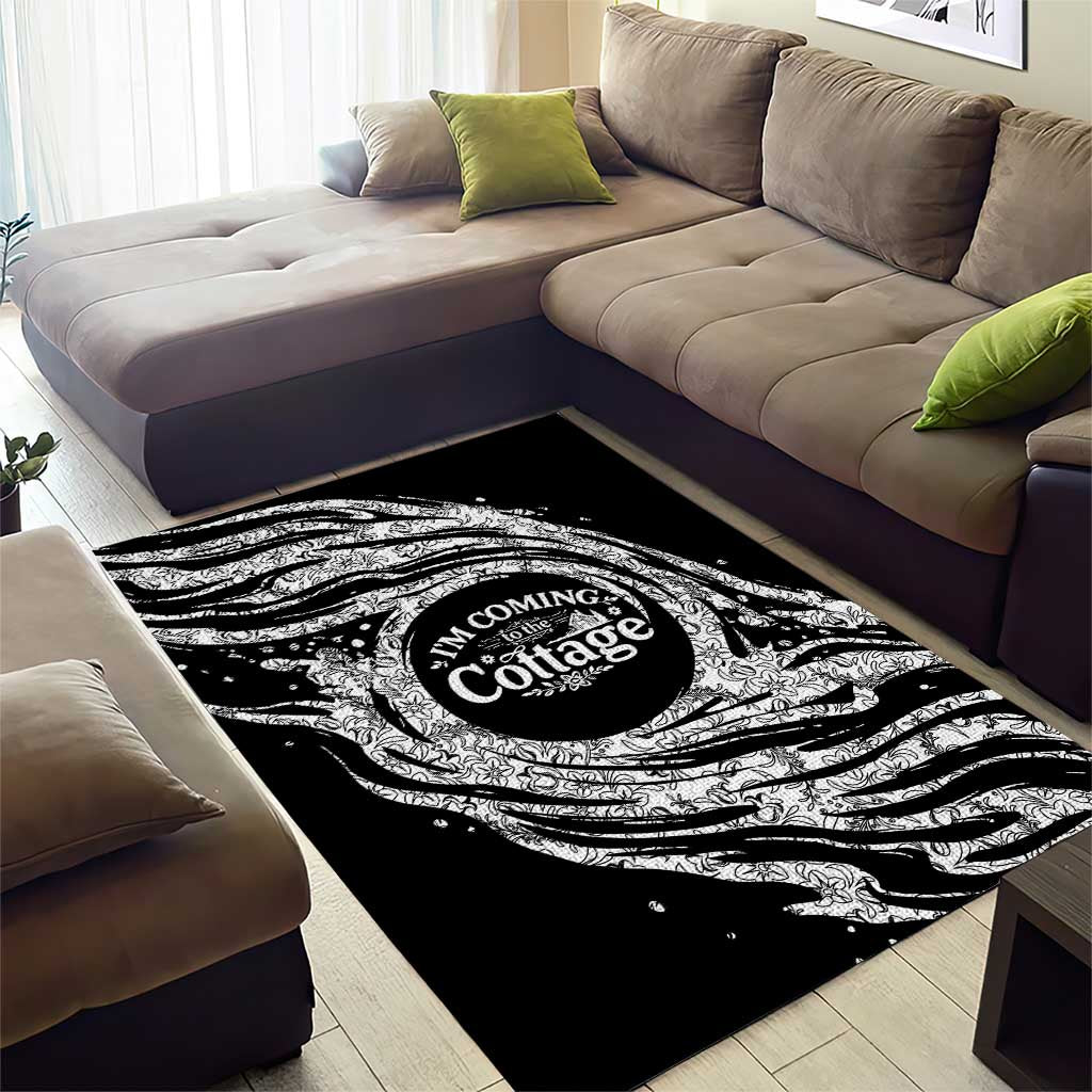 I'm Coming to the Cottage Area Rug with Hand-Drawn Floral Pattern