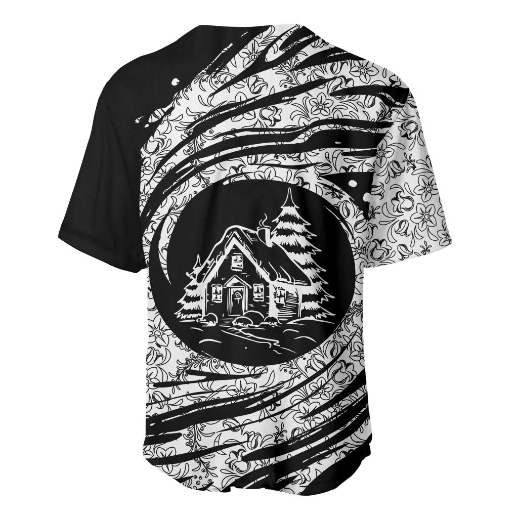 I'm Coming to the Cottage Baseball Jersey with Hand-Drawn Floral Pattern