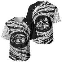 I'm Coming to the Cottage Baseball Jersey with Hand-Drawn Floral Pattern