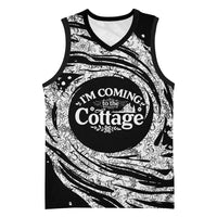 I'm Coming to the Cottage Basketball Jersey with Hand-Drawn Floral Pattern