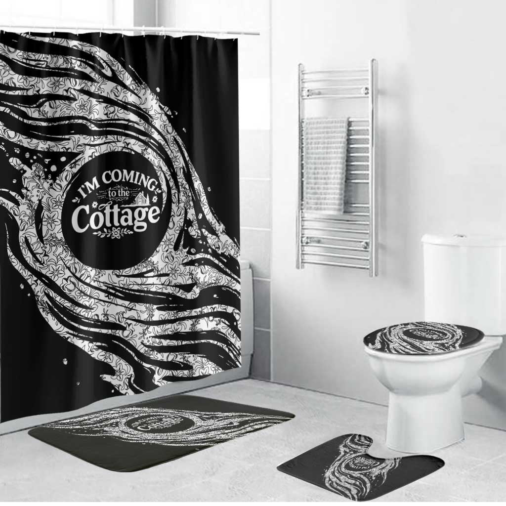 I'm Coming to the Cottage Bathroom Set with Hand-Drawn Floral Pattern