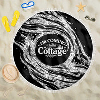 I'm Coming to the Cottage Beach Blanket with Hand-Drawn Floral Pattern