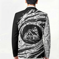 I'm Coming to the Cottage Blazer with Hand-Drawn Floral Pattern