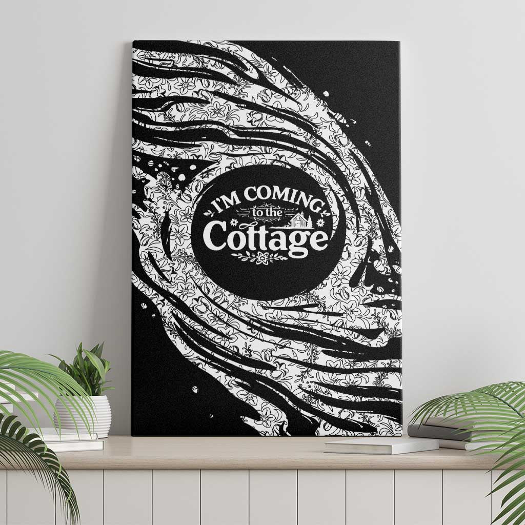 I'm Coming to the Cottage Canvas Wall Art with Hand-Drawn Floral Pattern