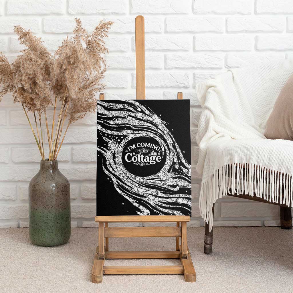 I'm Coming to the Cottage Canvas Wall Art with Hand-Drawn Floral Pattern