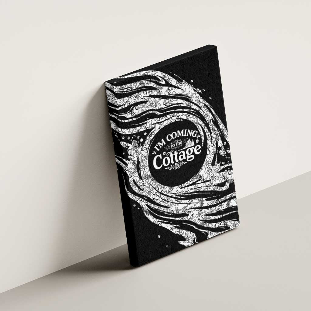 I'm Coming to the Cottage Canvas Wall Art with Hand-Drawn Floral Pattern