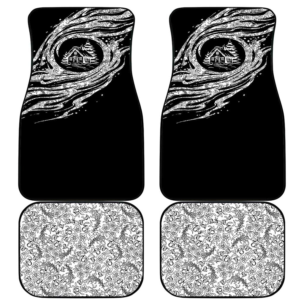 I'm Coming to the Cottage Car Mats with Hand-Drawn Floral Pattern
