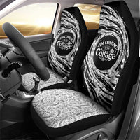 I'm Coming to the Cottage Car Seat Cover with Hand-Drawn Floral Pattern