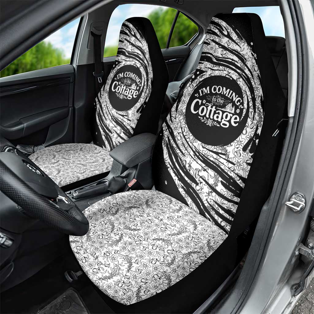 I'm Coming to the Cottage Car Seat Cover with Hand-Drawn Floral Pattern