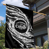 I'm Coming to the Cottage Garden Flag with Hand-Drawn Floral Pattern