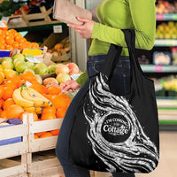 I'm Coming to the Cottage Grocery Bag with Hand-Drawn Floral Pattern