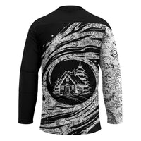 I'm Coming to the Cottage Hockey Jersey with Hand-Drawn Floral Pattern