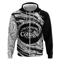 I'm Coming to the Cottage Hoodie with Hand-Drawn Floral Pattern