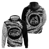I'm Coming to the Cottage Hoodie with Hand-Drawn Floral Pattern