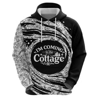 I'm Coming to the Cottage Hoodie with Hand-Drawn Floral Pattern