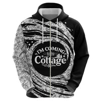 I'm Coming to the Cottage Hoodie with Hand-Drawn Floral Pattern