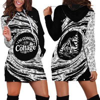 I'm Coming to the Cottage Hoodie Dress with Hand-Drawn Floral Pattern