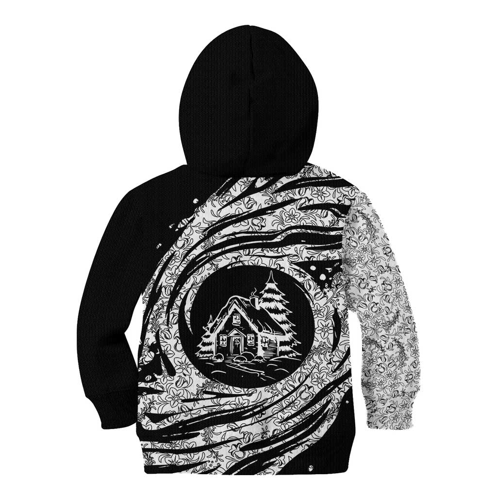 I'm Coming to the Cottage Kid Hoodie with Hand-Drawn Floral Pattern