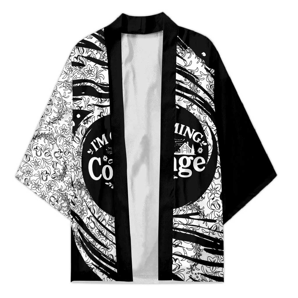 I'm Coming to the Cottage Kimono with Hand-Drawn Floral Pattern
