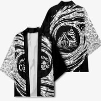 I'm Coming to the Cottage Kimono with Hand-Drawn Floral Pattern