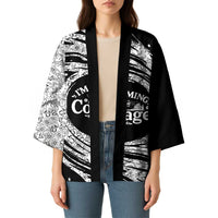 I'm Coming to the Cottage Kimono with Hand-Drawn Floral Pattern