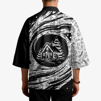 I'm Coming to the Cottage Kimono with Hand-Drawn Floral Pattern