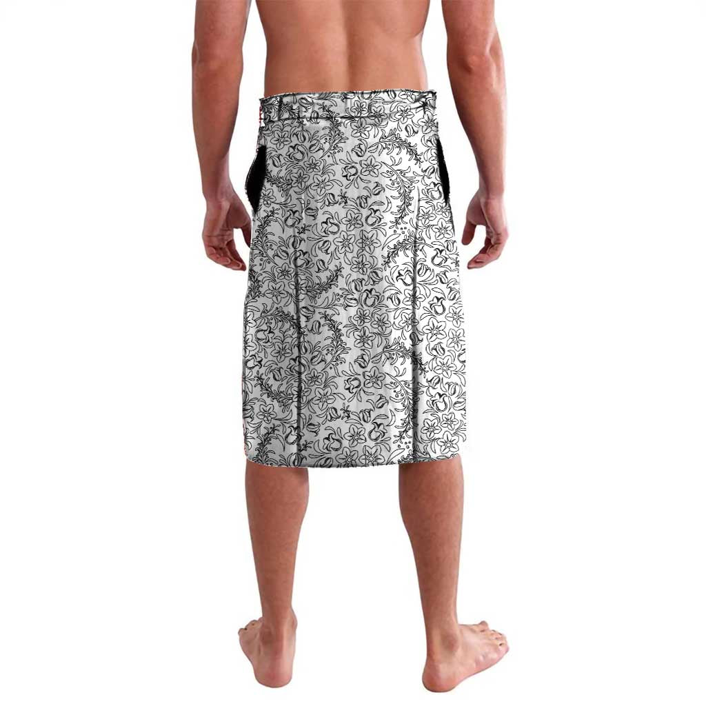 I'm Coming to the Cottage Lavalava with Hand-Drawn Floral Pattern