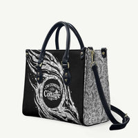 I'm Coming to the Cottage Leather Bag with Hand-Drawn Floral Pattern
