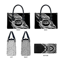 I'm Coming to the Cottage Leather Bag with Hand-Drawn Floral Pattern