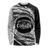 I'm Coming to the Cottage Long Sleeve Shirt with Hand-Drawn Floral Pattern