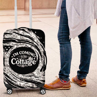 I'm Coming to the Cottage Luggage Cover with Hand-Drawn Floral Pattern
