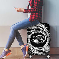 I'm Coming to the Cottage Luggage Cover with Hand-Drawn Floral Pattern