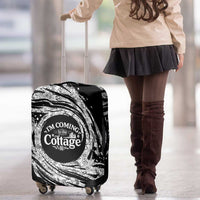 I'm Coming to the Cottage Luggage Cover with Hand-Drawn Floral Pattern