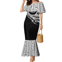 I'm Coming to the Cottage Mermaid Dress with Hand-Drawn Floral Pattern