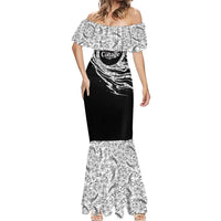 I'm Coming to the Cottage Mermaid Dress with Hand-Drawn Floral Pattern