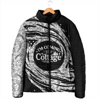 I'm Coming to the Cottage Padded Jacket with Hand-Drawn Floral Pattern