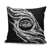 I'm Coming to the Cottage Pillow Cover with Hand-Drawn Floral Pattern