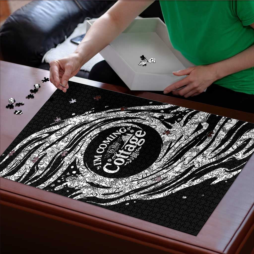 I'm Coming to the Cottage Puzzle with Hand-Drawn Floral Pattern