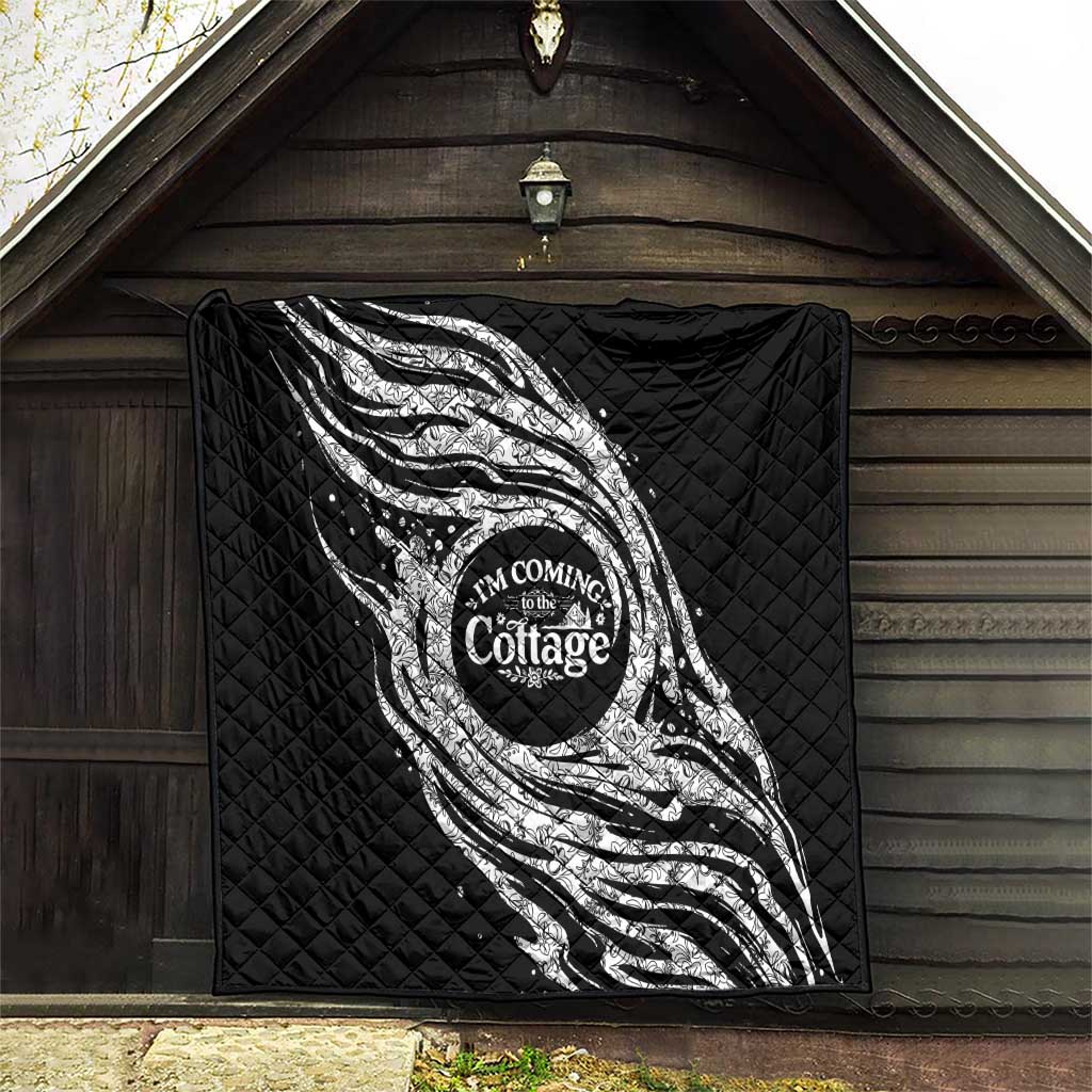 I'm Coming to the Cottage Quilt with Hand-Drawn Floral Pattern