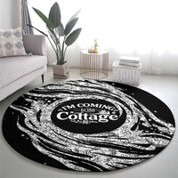 I'm Coming to the Cottage Round Carpet with Hand-Drawn Floral Pattern